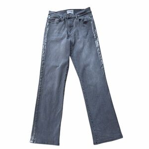 FRAME DENIM Le High Straight Leg Jeans with Side Metallic Stripe